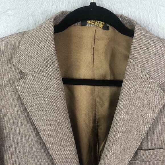 Vintage Levis Blazer  Mens 42L Long Brown Knit Sport Coat Jacket Retro Office - Picture 5 of 16